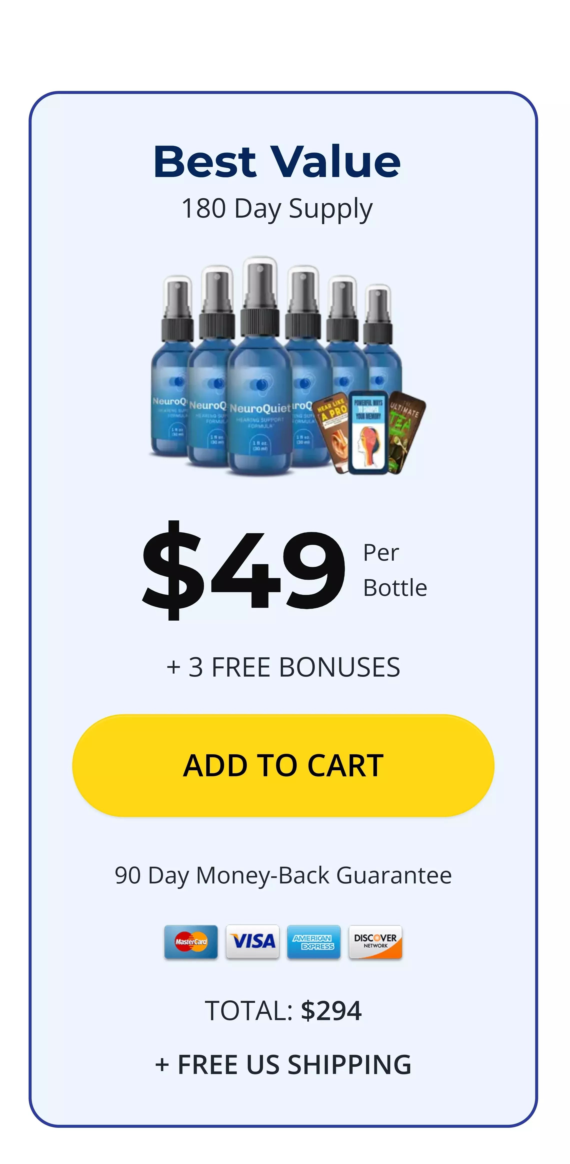 NeuroQuiet™ 6 bottles pricing